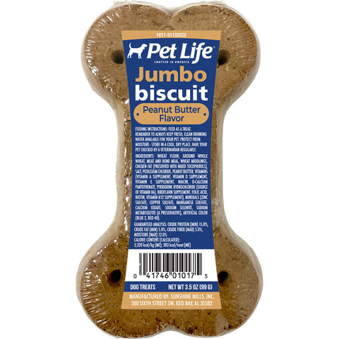 Pet Life Super Single Jumbo Biscuit 3.5 OZ Peanut Butter