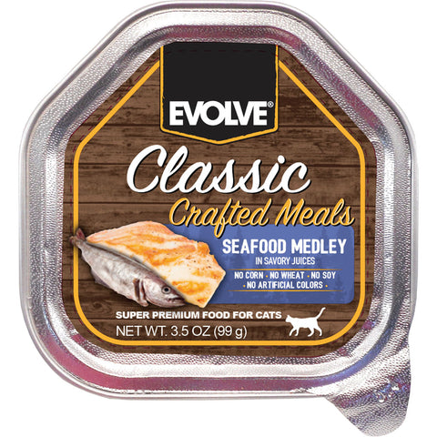 Evolve Classic Wet Cup Cat Food, Seafood, 3.5 oz