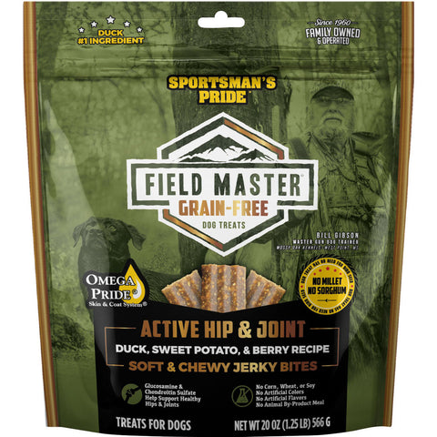 Field Master Active Hip & Joint Gf Dog Treats 20 OZ Duck/swt Pot/be