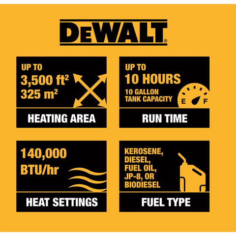 DeWalt Forced Air Kerosene Heater, Black, 135,000 BTU