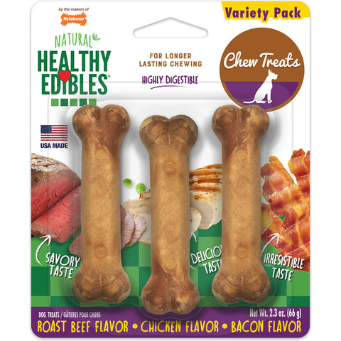 Healthy Edibles Natural Chew Variety Pack petite-3 PK Assorted