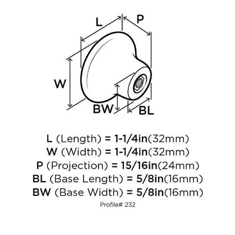 Knob 1.25"rnd Ceramic Wh