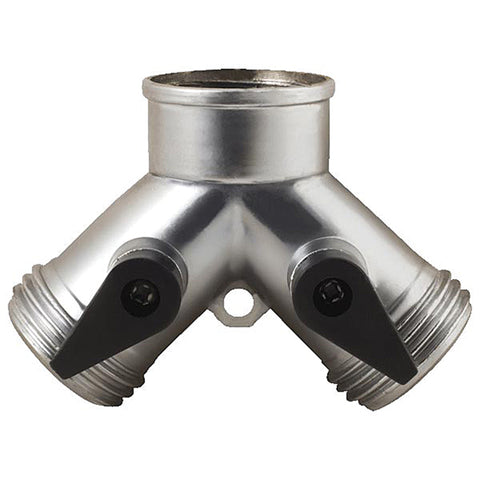 Metal 2-way Hose Connector Chrome