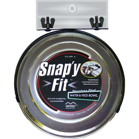 Snap'y Fit Dog Bowl 2 QT Stainless Steel