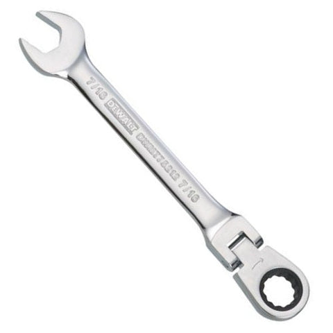 DeWalt SAE Flex Head Combination Ratchet Wrench, 7/16"