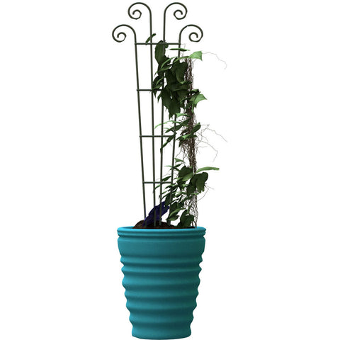 Wave Pot Garden Trellis 48x16 IN Green