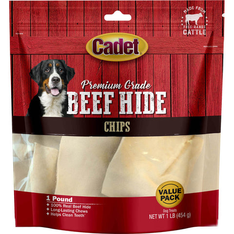 Cadet Premium Grade Rawhide Chips 1 LB Natural