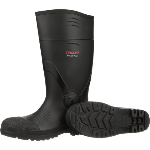 Tingley Pilot Plain Toe Knee Boot Sz 8 Black