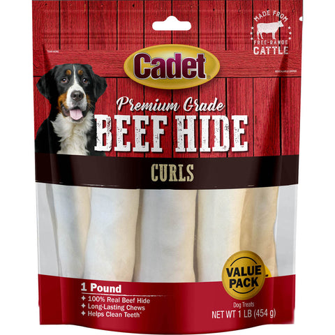 Cadet Premium Grade Beefhide Curls 4 in-1 LB Natural