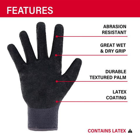 Ace Latex Coated Gloves, Large