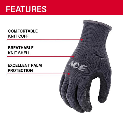 Ace Latex Coated Gloves, Large