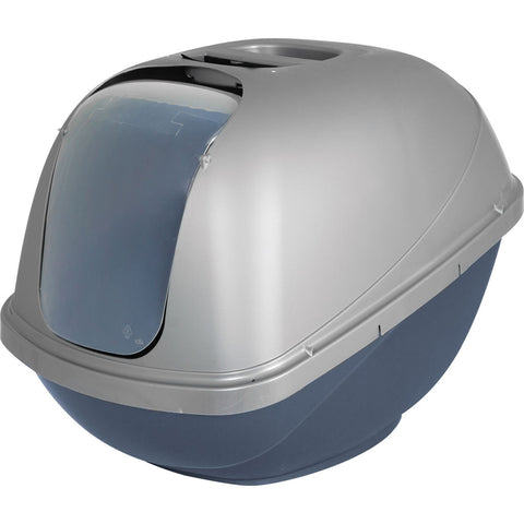 Basic Cat Hooded Litter Pan Jumbo Blue/silver