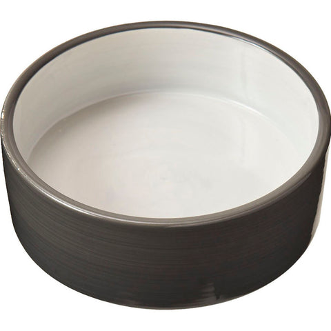 Spot 2 Tone Gray Stoneware Dog Dish 5 IN Gray