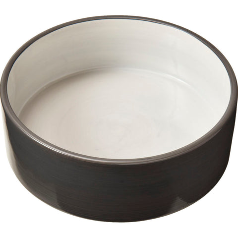 Spot 2 Tone Gray Stoneware Dog Dish 7 IN Gray