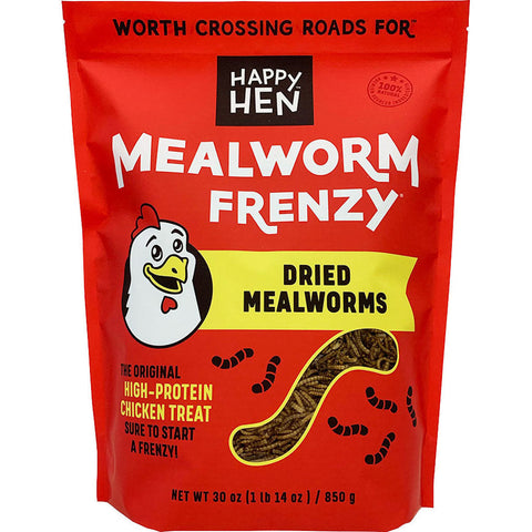 Happy Hen Treats Mealworm Frenzy Dried Mealworms, 30 oz
