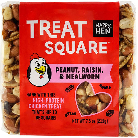 Happy Hen Treat Square 7.5 OZ Mealworm/peanut