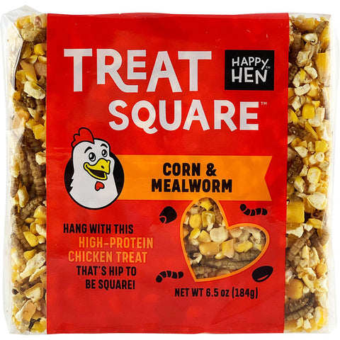 Happy Hen Treat Square 6.5 OZ Mealworm/corn