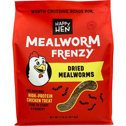 Happy Hen Treats Mealworm Frenzy Dried Mealworms, 5 lb
