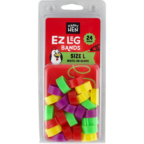 Happy Hen Ez Leg Bands Writable lg-24 PK Assorted
