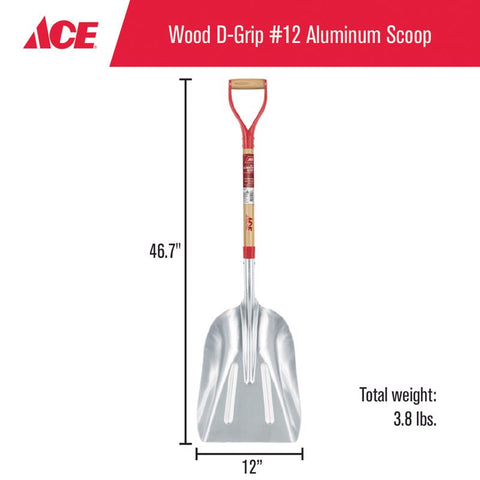 Ace Aluminum Scoop with D-handle, #12