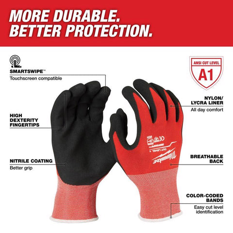 Milwaukee Cut 1 Cut Resistant Gloves, Nylon