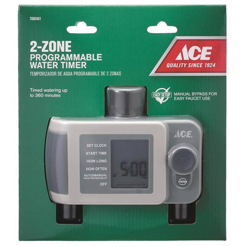 Ace Digital Water Timer, 2 Zone