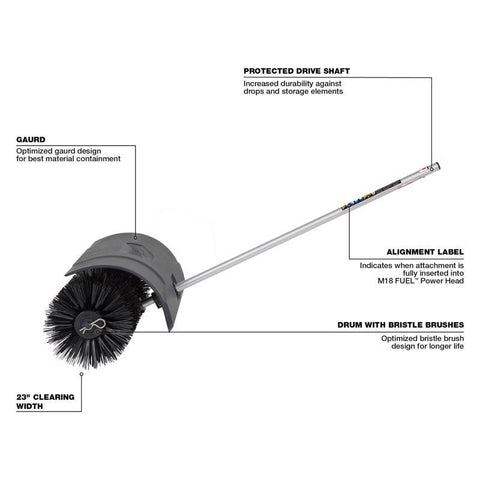 Milwaukee M18 FUEL Quik-Lok Brush Attachment, 48.75 Inch