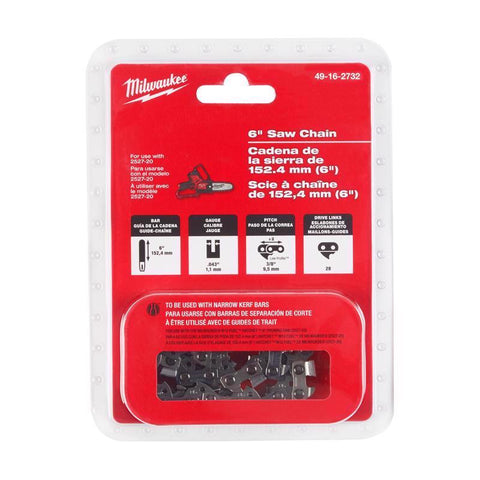 Milwaukee Chainsaw Chain, 6 Inch