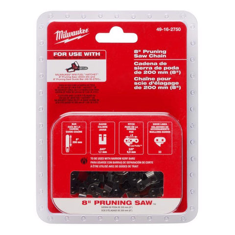 Milwaukee Chainsaw Chain, 8 Inch