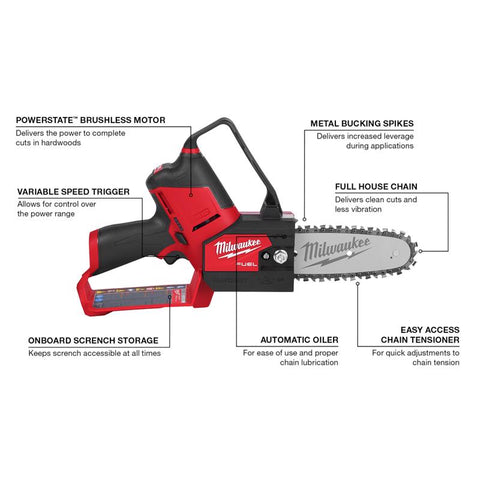Milwaukee M12 FUEL Pruning Saw, 6 inch