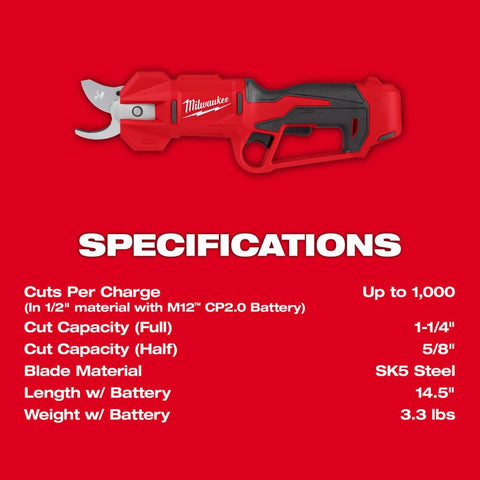 Milwaukee M12 Pruning Shears Kit