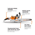 STIHL MSA 70 C-B Battery Chainsaw, 12" Bar – Set with AK 30 & AL 101