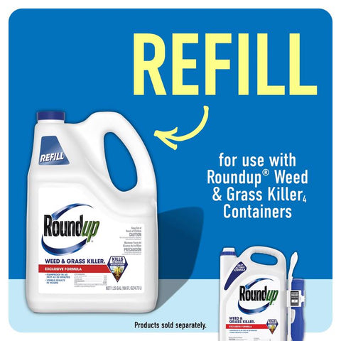 Roundup Weed & Grass Killer Refill, Ready-to-use Liquid, 1.25 Gallon