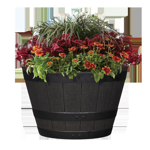 L&G Whiskey Barrel Planter, Brown, 19 IN