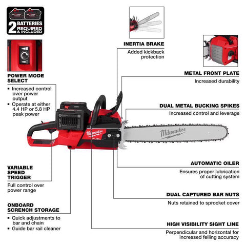 Milwaukee Mw Chainsaw Electric 20"