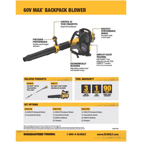 DeWalt Dw Blowr Bckpck Btry 60v