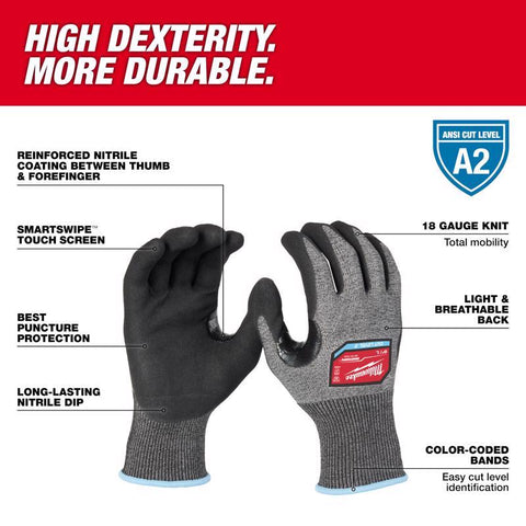 Milwaukee LG Gry a2 Hi Nbr Glove