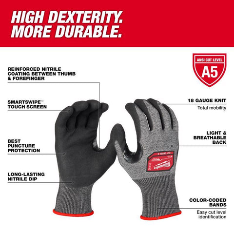 Milwaukee Dipped Gloves XXL Blk