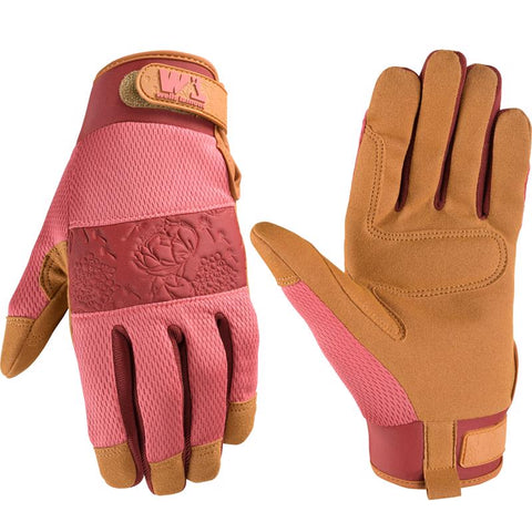Wells Lamont Women's Synthetic Leather Work Gloves, Pink, Small