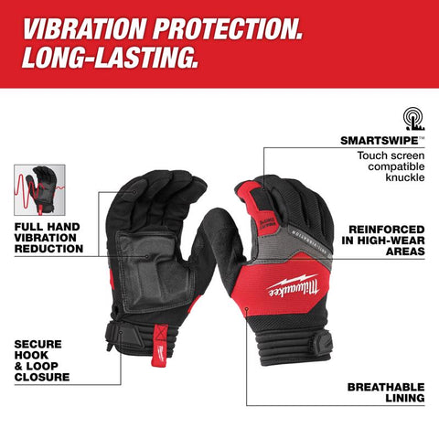Milwaukee Anti-Vib Gloves L Blk/RE