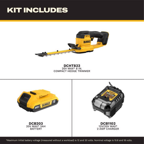 DeWalt 8" Hedge Trimmer Kit