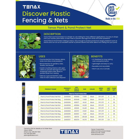 Tenax Pond & Plant Net, 7 ft x 100 ft