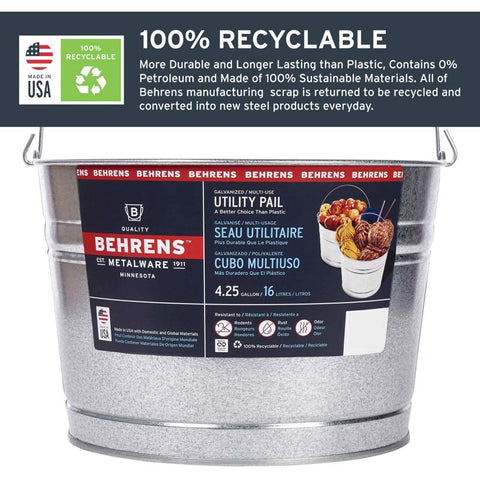 4GAL Galv Stl Rnd Tub