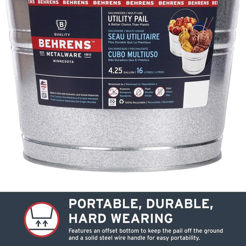 4GAL Galv Stl Rnd Tub