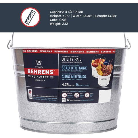 4GAL Galv Stl Rnd Tub