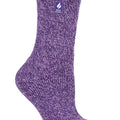 Heat Holders Primrose Twist Womens Crew Sock Purple 5-9