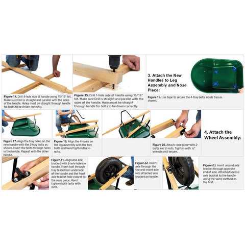 Truper Wheelbarrow Replacement Handle, 60 IN