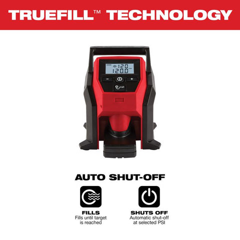 Milwaukee M12 Cordless Compact Inflator, 0 -120 PSI