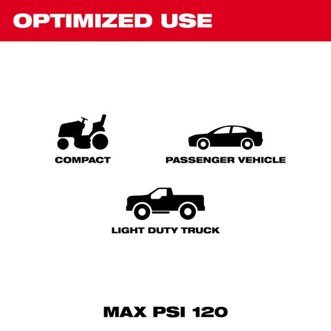 Milwaukee M12 Cordless Compact Inflator, 0 -120 PSI