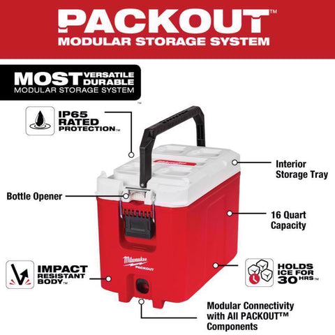 Milwaukee Packout Reusable Cooler, Plastic